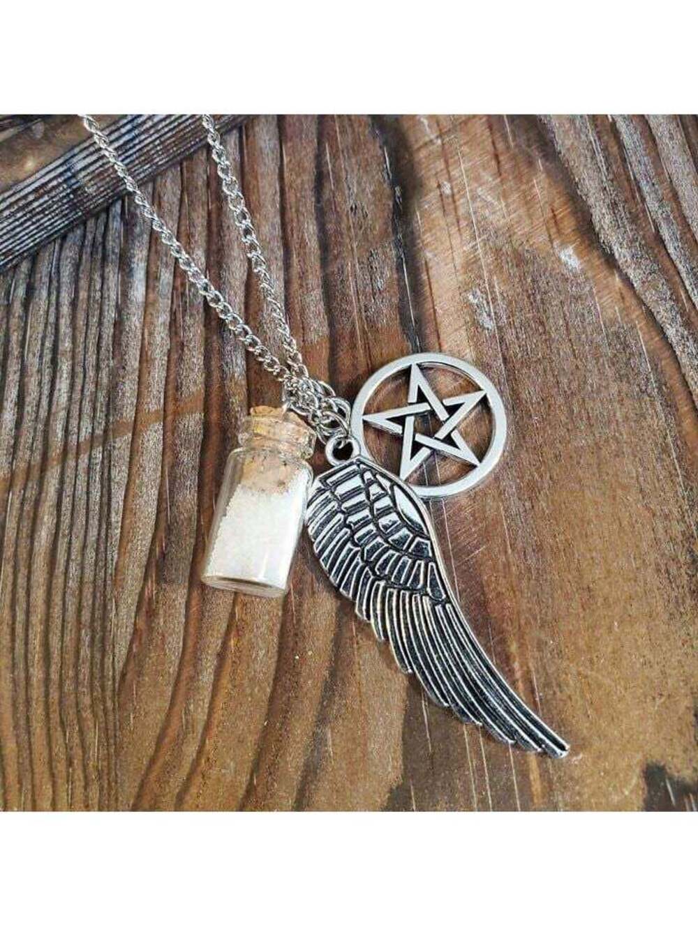 Wiccan Pagan Pentacle Spell Necklace